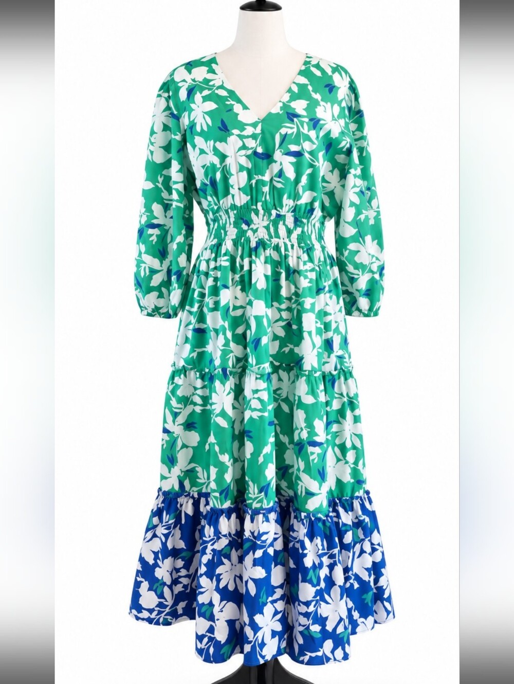 Southern Tide Green and Blue Floral Dress - Picture 2 of 11